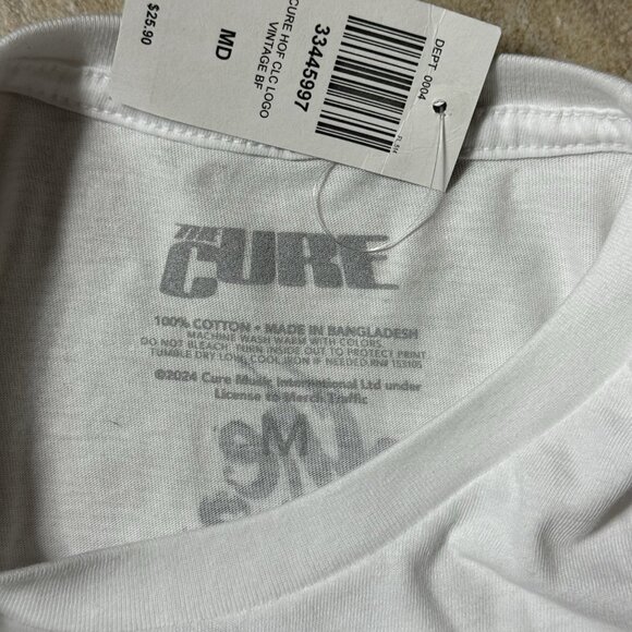 The Cure Logos Two-Sided Womens MEDIUM White T-Shirt New - Picture 6 of 8